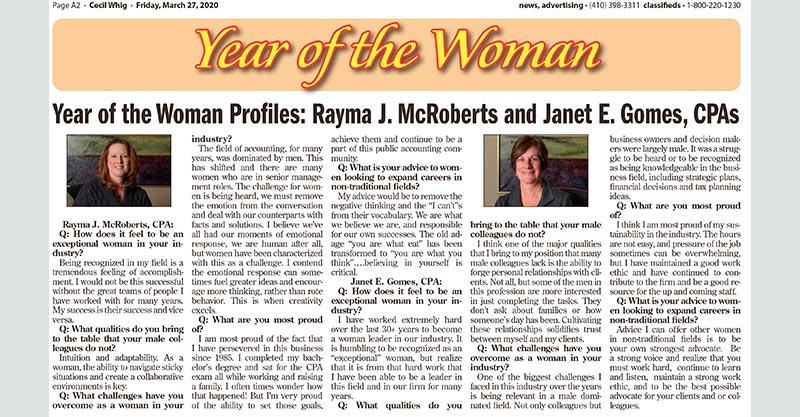 Year of the Woman Article on WCS McRoberts and Gomes